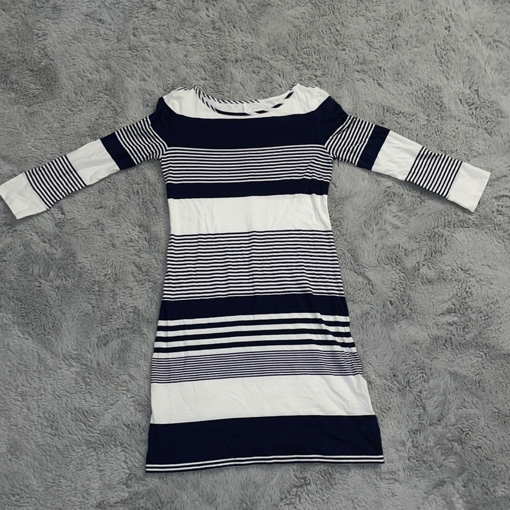 Lilly Pulitzer navy blue and white striped dress